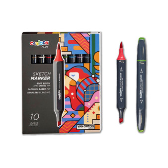 Carioca Plus Alcohol Double-Tipped Marker 10 Set