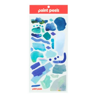 Paint Peels Stickers Vibrant Blues
