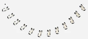 Giftsland Paper Garland Calico Cat Black