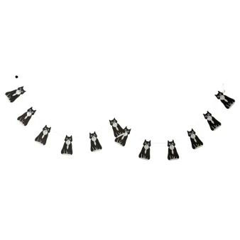 Giftsland Paper Garland Cat Black/White