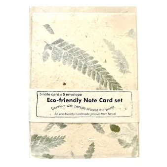 Giftsland Stationery A2 Handmade Note Cards Set of 5 Pressed Fern