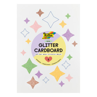 Folia Paper Pad Glitter Pastel 6.8x9"