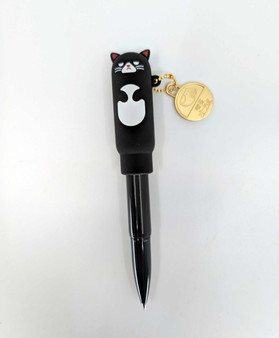 Punilabo Mini Ballpoint Pen Dark Grey Cat