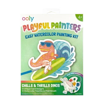 OOLY Playful Painters Easy Watercolor Painting Kit Chills & Thrills Dinos