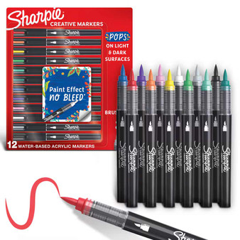 Sharpie Creative Markers Acrylic Brush Tip 12 Pack