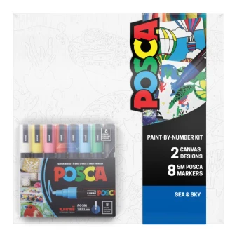 POSCA Paint-By-Number Canvas Kit Sea & Sky