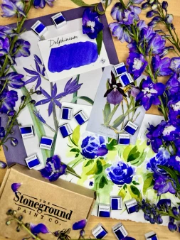 Stoneground Paint Watercolor 1/2 Pan Delphinium