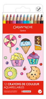 Caran d'Ache Swisscolor Watercolour Pencils Kawaii Candy World Set of 12