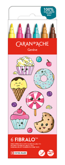 Caran d'Ache Fibralo Kawaii Candy World Set of 6