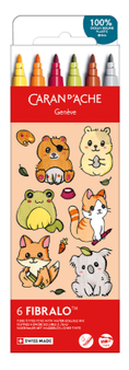 Caran d'Ache Fibralo Kawaii Cute Animals Set of 6