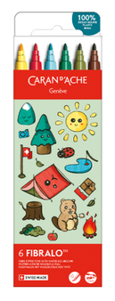 Caran d'Ache Fibralo Kawaii Swiss Mountains Set of 6