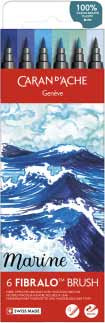 Caran d'Ache Fibralo Brush Marine Set of 6