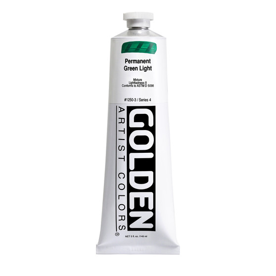 Golden Artist Colors Heavy Body Acrylic: 5oz Permanent Green Light