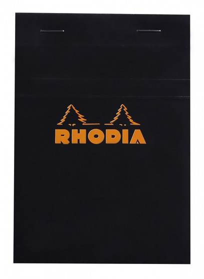 Rhodia Classic Stapled Notepad 4x6 Graph Black Cover