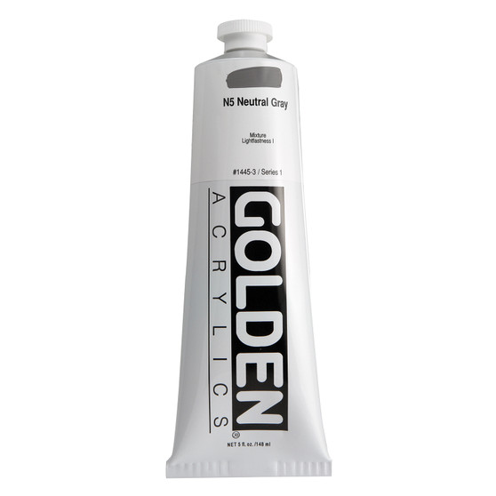 Golden Artist Colors Heavy Body Acrylic: 5oz Neutral Gray N5