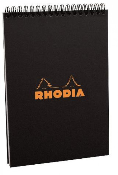 Rhodia Wirebound Pad 6x8.25 Grid Black Cover