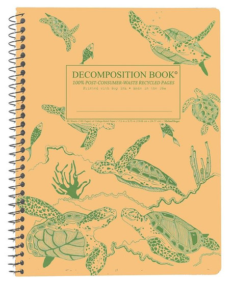 Michael Roger Press Decomposition Notebook Coilbound Ruled Sea Turtles