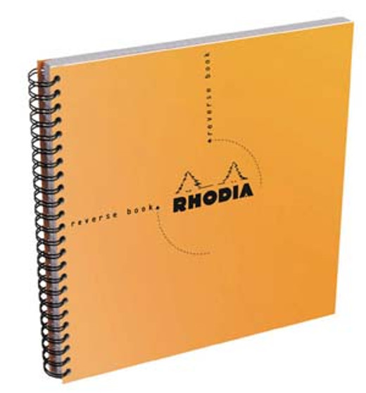 Rhodia Wire Side-Bound 8x8 Sq Reverse Book Gridded Orange