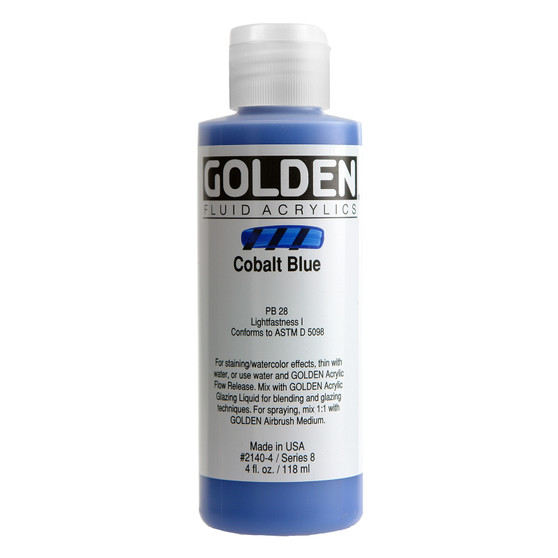 Golden Artist Colors Fluid Acrylic: 4oz Cobalt Blue