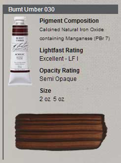 M. Graham Acrylic Series 1: 2oz Burnt Umber