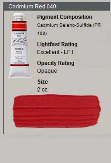 M. Graham Acrylic Series 5: 2oz Cadmium Red