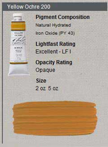 M. Graham Acrylic Series 1: 2oz Yellow Ochre