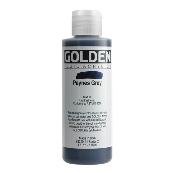 Golden Artist Colors Fluid Acrylic: 4oz Paynes Gray