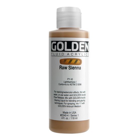 Golden Artist Colors Fluid Acrylic: 4oz Raw Sienna