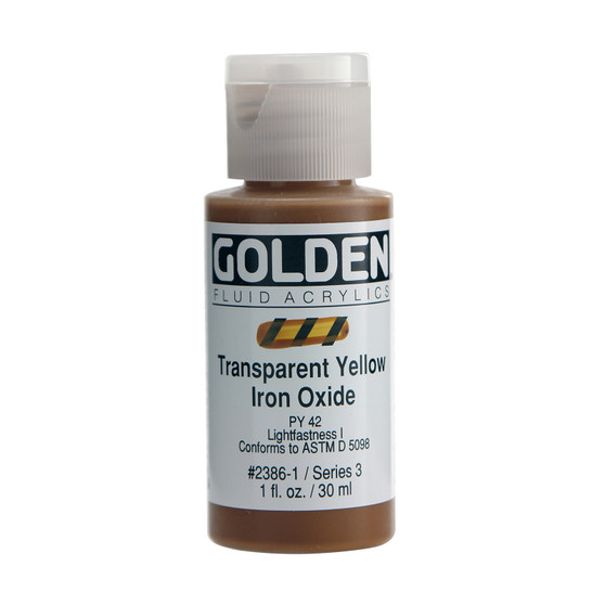 Golden Artist Colors Fluid Acrylic: 1oz Transparent Yellow Iron Oxide