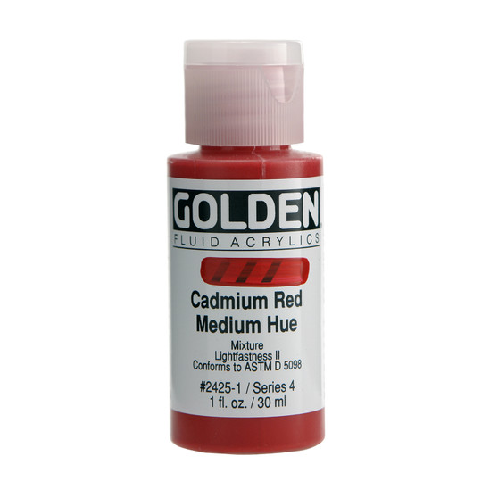 Golden Artist Colors Fluid Acrylic: 1oz Cadmium Red Medium Hue