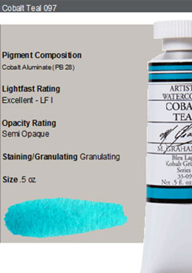 M. Graham Watercolor Series 4: 15ml Cobalt Teal