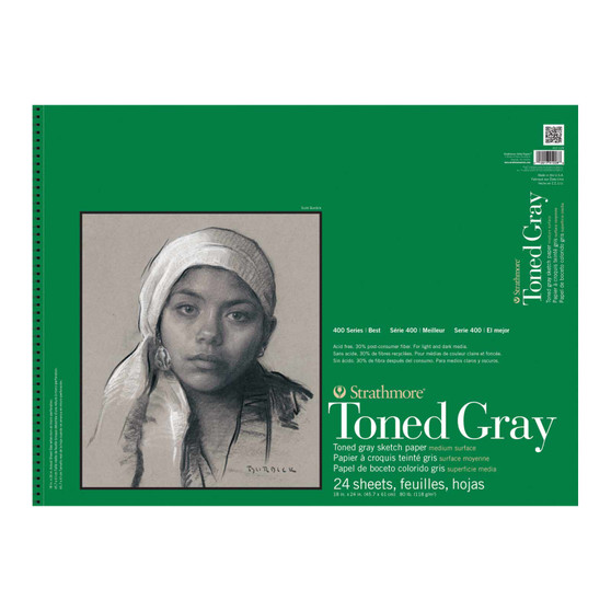 Strathmore Toned Gray Sketch Paper 18x24 Wirebound
