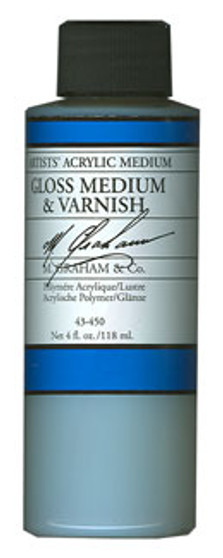 M. Graham Acrylic Medium: 4oz Gloss & Varnish