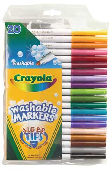 Crayola Washable Fine Super Tip Markers Set of 20 Colors