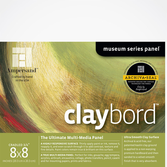 Ampersand Museum Series Claybord Cradled 3/4-Inch 8x8