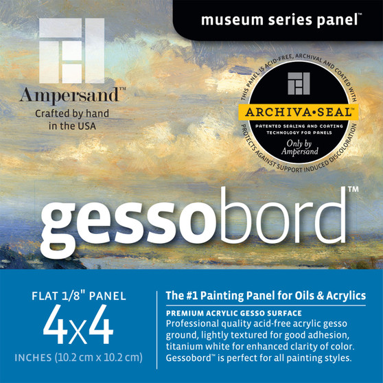 Ampersand Museum Series Gessobord Flat 4x4 4pk