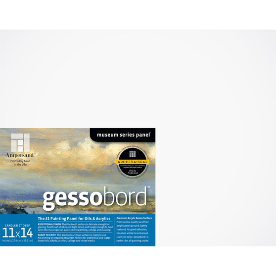 Ampersand Museum Series Gessobord Cradled 2-Inch 11x14 Ampersand Museum Series Gessobord Cradled 2-Inch 11x14