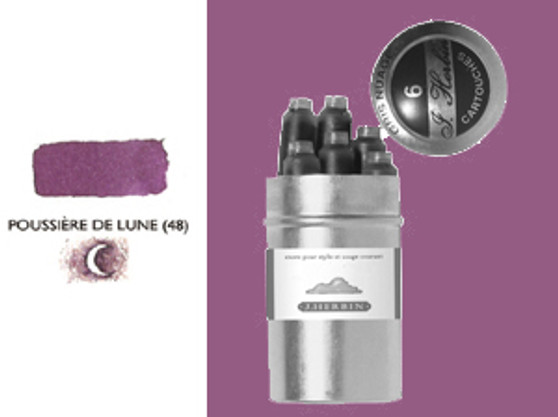 J. Herbin Fountain Pen Ink Cartridges 6pk Poussir De Lune