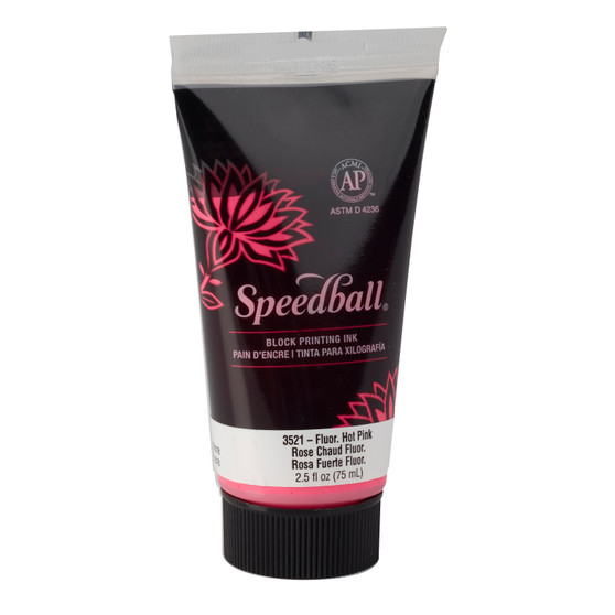 Speedball Water-soluble Block Ink 75cc Fluorescent Hot Pink