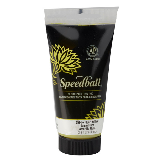 Speedball Water-soluble Block Ink 75cc Fluorescent Yellow