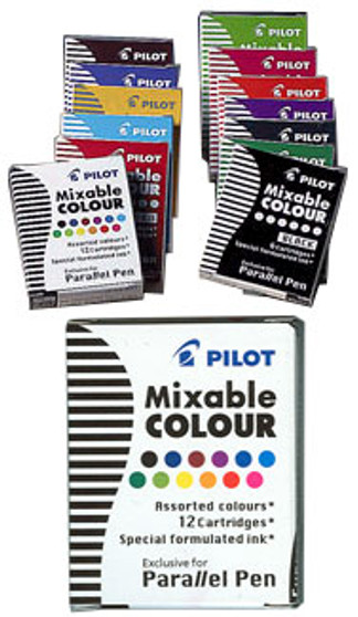 Pilot Parallel Pen Cartridge 12pk Rainbow Assortment