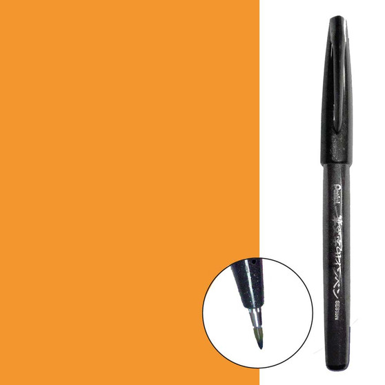 Pentel Sign Pen Brush Tip Orange