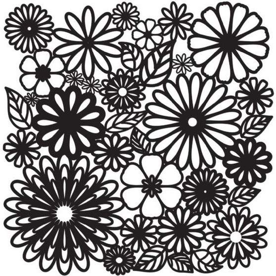 The Crafter's Workshop Stencil Template 6x6" Flower Frenzy