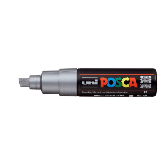 POSCA Acrylic Paint Marker PC-8K Broad Chisel Silver