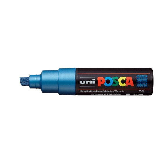 POSCA Acrylic Paint Marker PC-8K Broad Chisel Metallic Blue