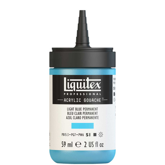 Liquitex Acrylic Gouache 2oz Bottle Light Blue Permanent