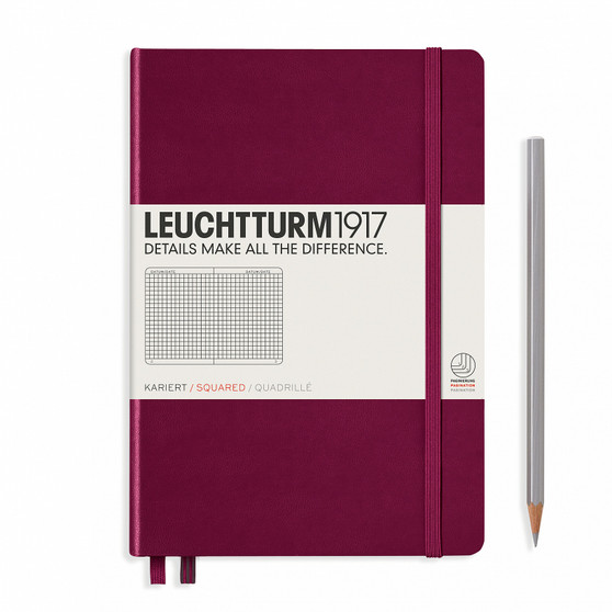 Leuchtturm 1917 Hardcover Grid Notebook A5 Medium Port Red