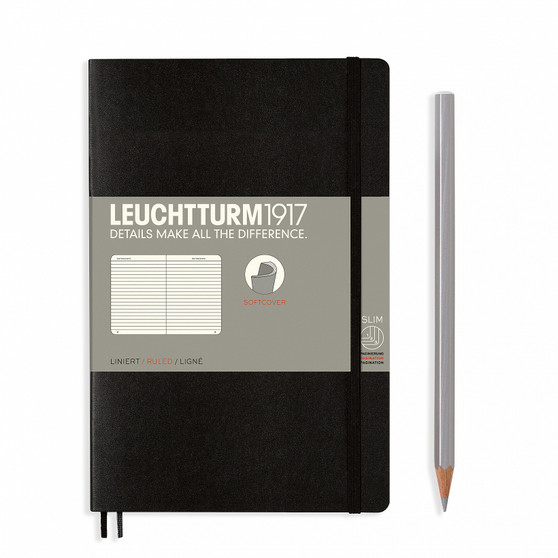 Leuchtturm 1917 Soft Cover Notebook B6 Ruled Black