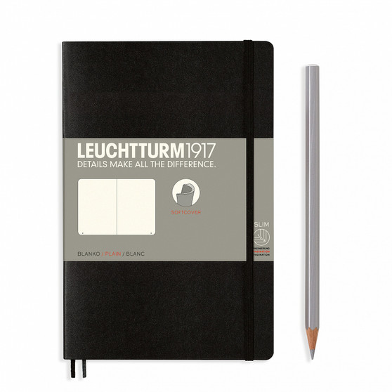 Leuchtturm 1917 Soft Cover Notebook B6 Blank Black