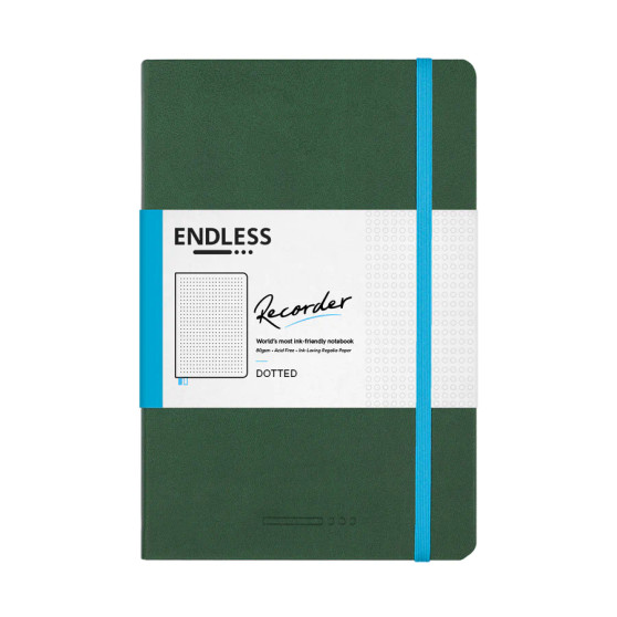 Endless Recorder Journal Dotted Forest Canopy Green